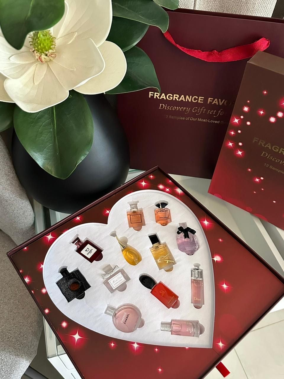Coffret Cœur 12 miniatures eau de parfum 20ml des plus grands maisons