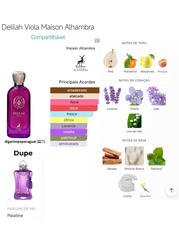 Parfum Delilah Viola Maison ALHAMBRA 100 ml