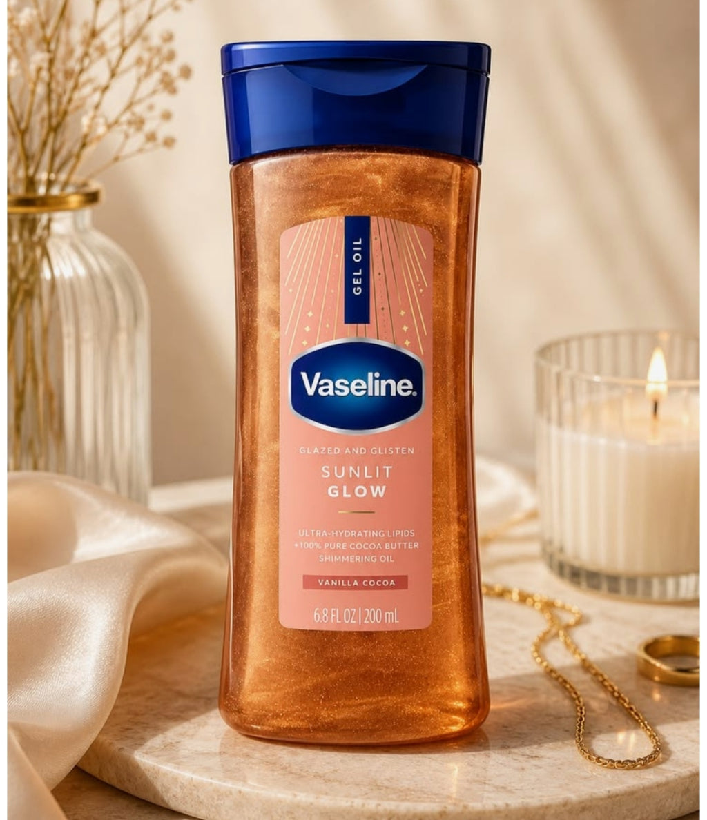 ✨Vaseline Glazed Body Oil-shimmer glow with cocao ✨