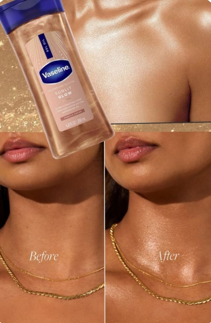✨Vaseline Glazed Body Oil-shimmer glow with cocao ✨